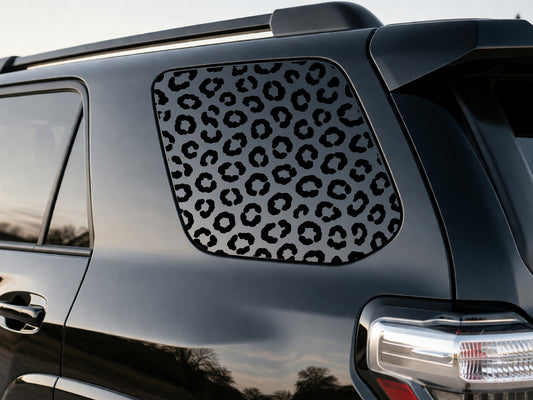Leopard Print Window Decal (2 Pack) – Cheetah Pattern Car Window Vinyl Overlay for Quarter Panel Glass – Bold Animal Print Car Decals